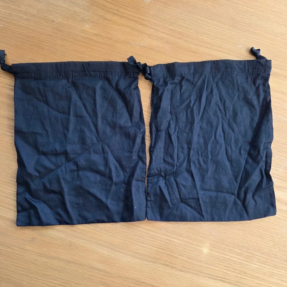 Dolce & Gabbana Set of 2 Black Cotton Drawstring Dust Bags 11x14